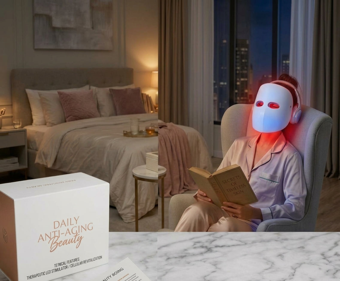 Red Light Therapy Mask for Face, Full Face LED Facial Mask for Acne Treatment, 5 Light Modes Rechargeable Skin Therapy Device