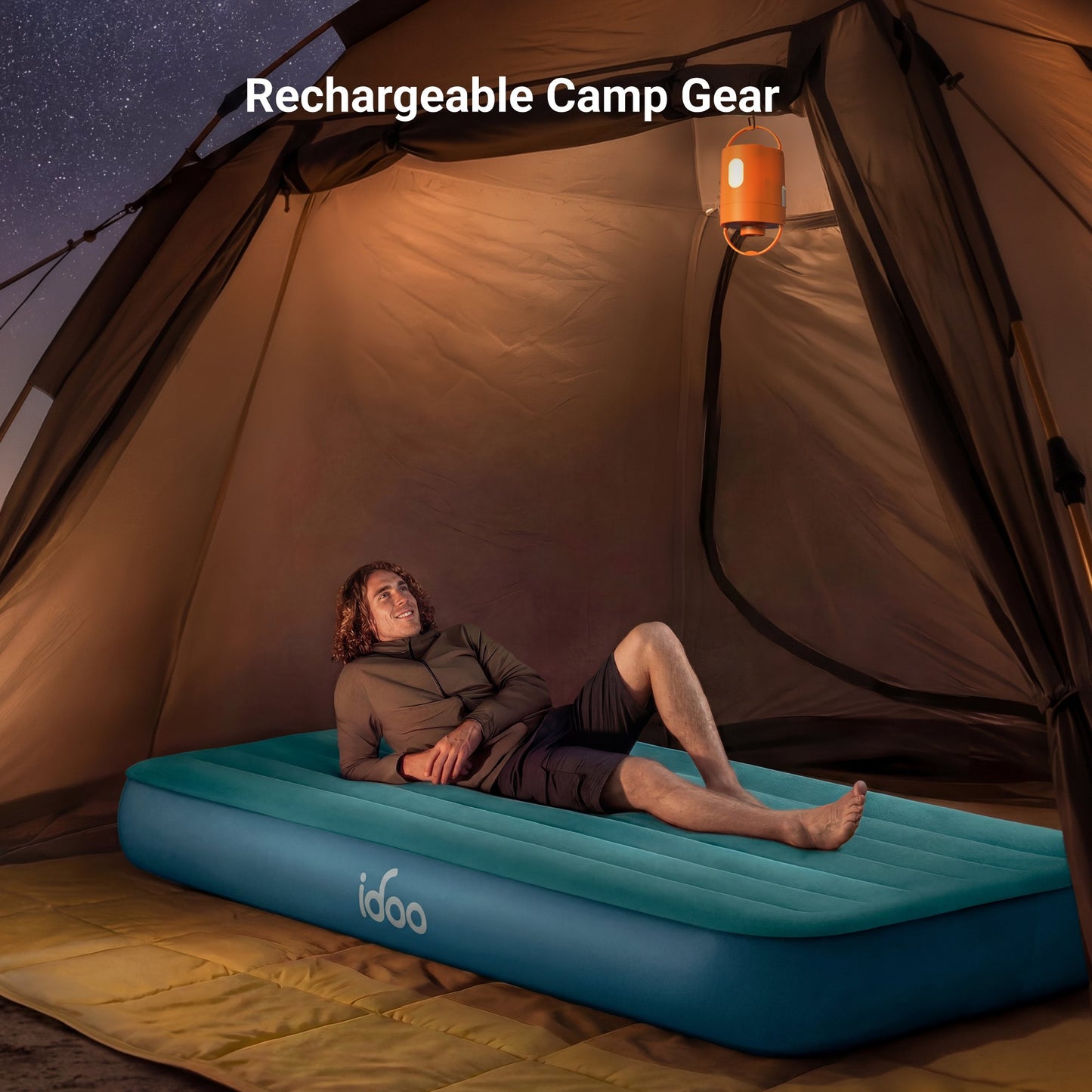 iDOO 10" Twin Size Air Mattress with Built-in Pump for Camping and Outdoor, 550lb Max