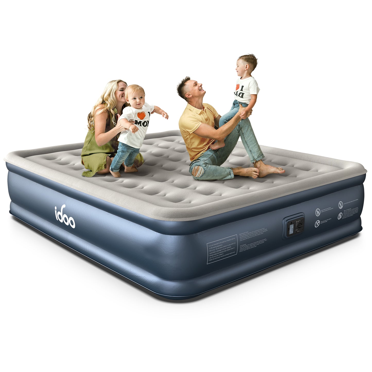 iDOO California King Air Mattress with Built in Pump, 18 Inch Tall Blow up Mattress King, Portable Inflatable Mattress for Home Guest Bed