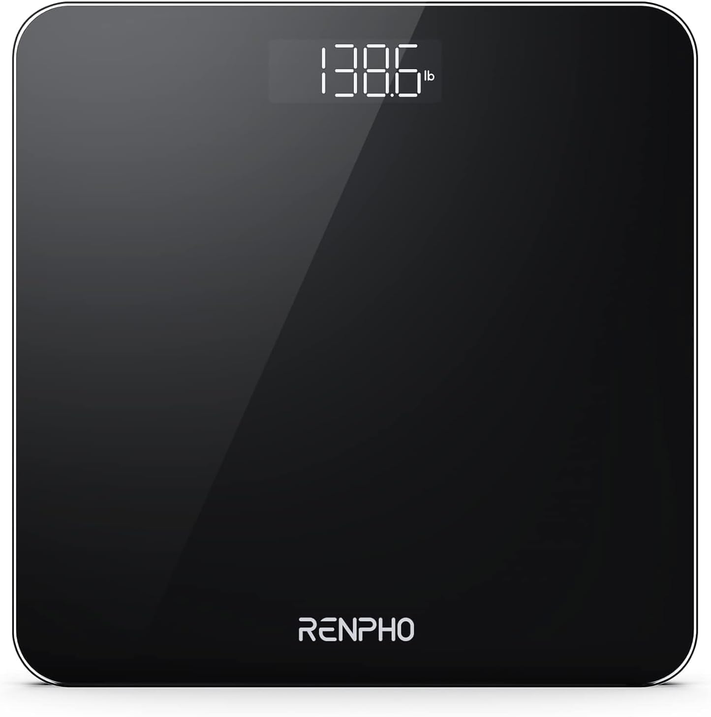 RENPHO Digitale Personenwaage für Körpergewicht, Personenwaage Elektronische Personenwaage mit Hochpräzisen Sensoren für Fitness, Sofortablesung, Wiegen in kg/lb/st, Große 280 x 280 mm Plattform