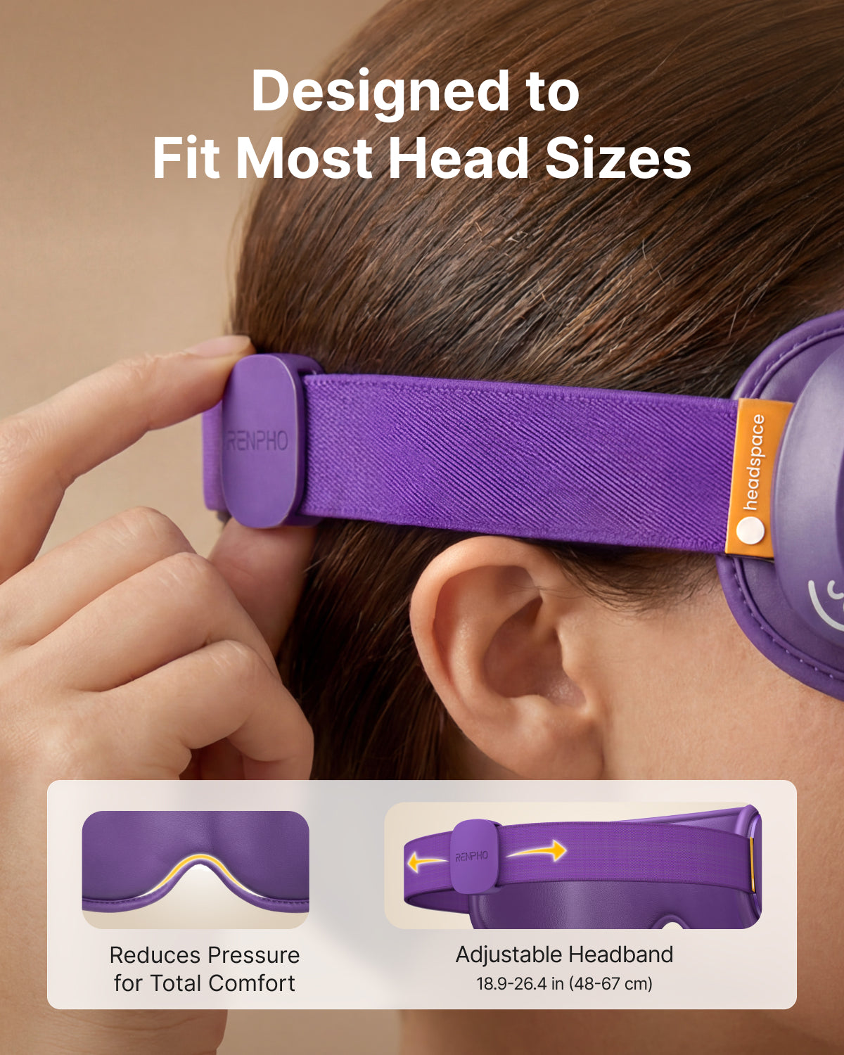 RENPHO Ultra-Quiet Eye Massager with Heat, Lightweight Heated Eye Mask for Dry Eyes and Migraine Relief