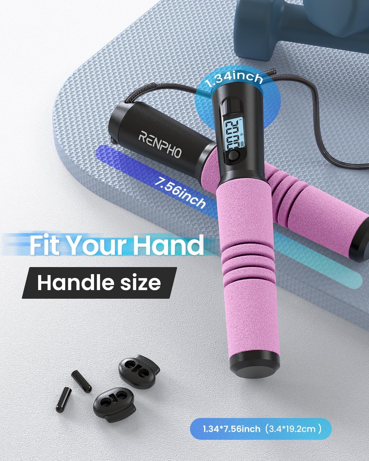 RENPHO Corda per saltare Smart Fitness Skipping Rope con analisi dei dati APP, corda per saltare allenamento, corda per saltare fitness, crossfit, sport professionale, corda per saltare