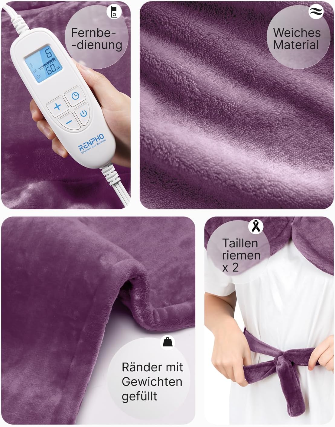RENPHO Beschwertes Heizkissen für Nacken, Schultern & Rücken, Wärmeauflage