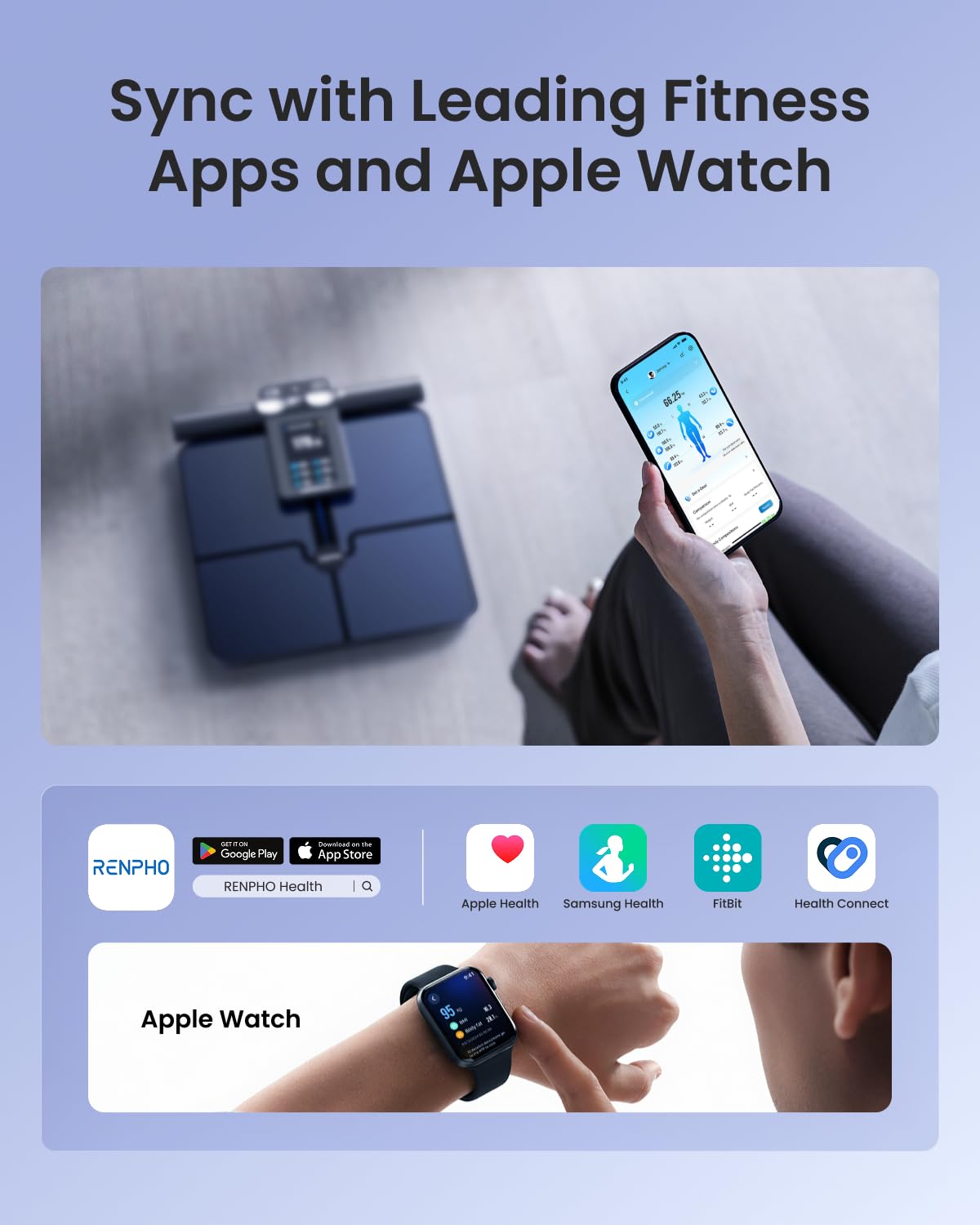 RENPHO Smart Scale for Body Weight, 8-Electrode Body Fat Scale with BMI, Body Fat, Muscle Mass, USB-C Rechargeable Scale with Full-Color TFT LCD on Handle, MorphoScan Nova