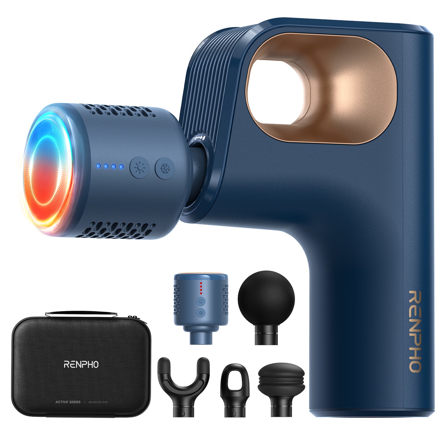 ENPHO Massage Gun with Heat and Cold, Fathers Day Dad Gifts Innovative Loop Design for Ease of Use, Deep Tissue Back Massager, Portable Travel Massager Gun with Carry Case