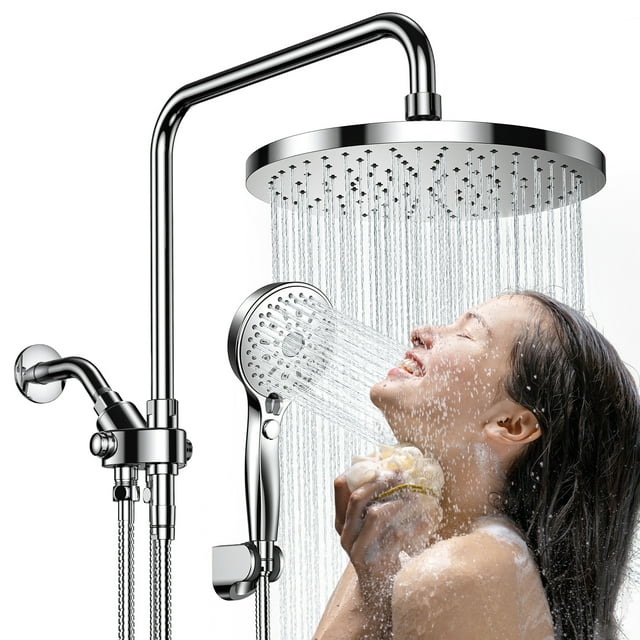 iDOO AB-B02 Luxury Dual 10" Rainfall Shower Head & 5" Handheld Shower Head Combo
