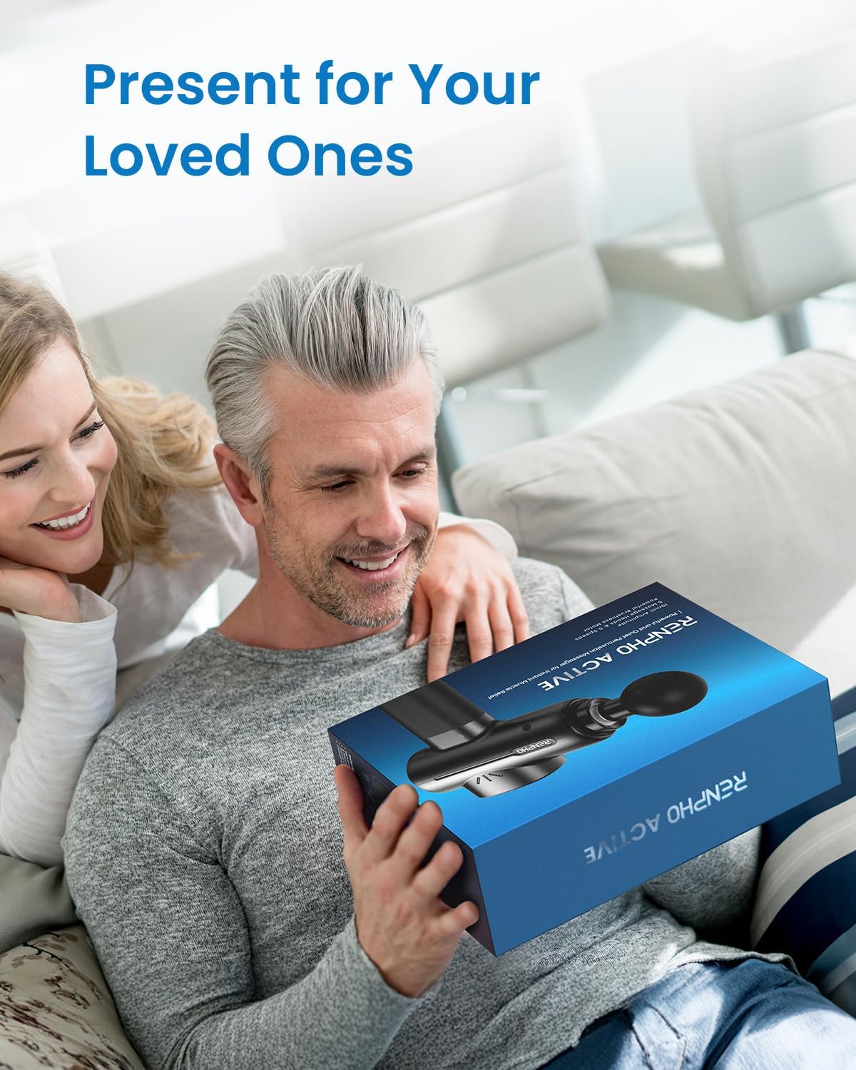 Massagepistole Massage Gun, RENPHO Massagepistole bis zu 3200U/min Massagegerät mit 2500mAh Akku und USB C Ladeanschluss zur Muskel Massage Entspannen, Schwarz