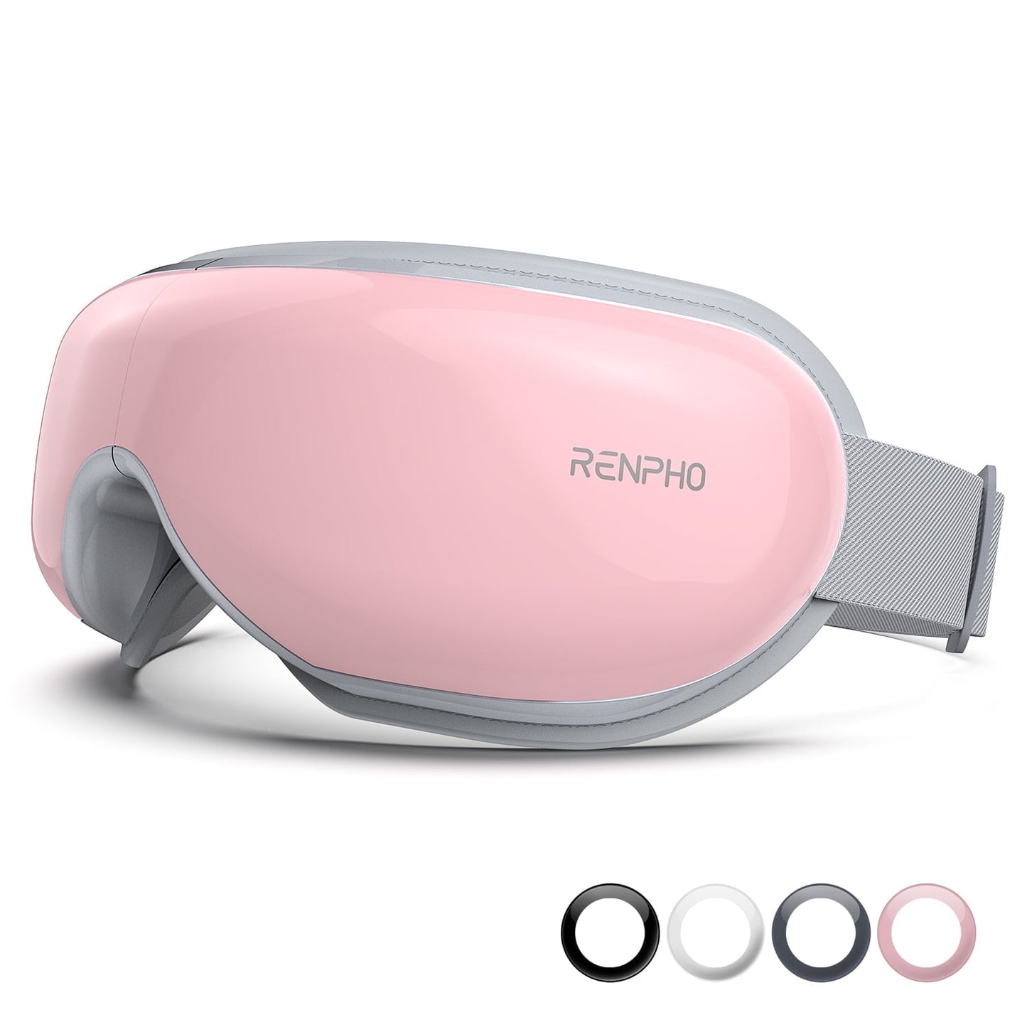 RENPHO Eye Massager Valentine's Day Gifts with Heat & Vibration – 5 Massage Modes, Bluetooth Music, Adjustable Headband, USB Rechargeable - Pink