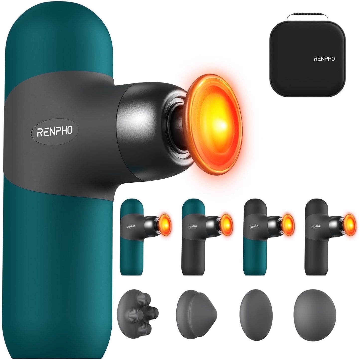 RENPHO Mini Massage Gun with Heat, Handheld Massager Deep Tissue for Pain Relief, FSA HSA Eligible, Portable Travel Size, Gift for Men Women
