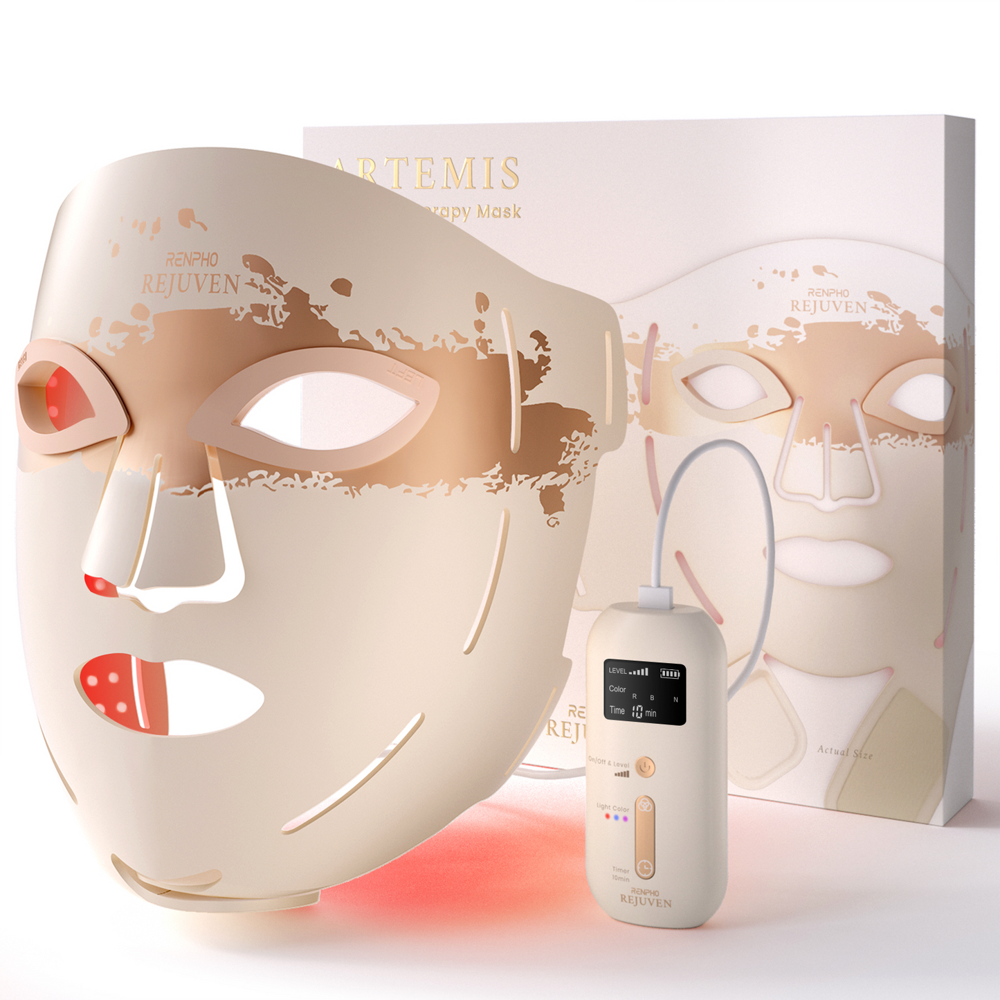 Red Light Therapy Mask for Face, Wrinkle & Acne Treatment, 324 LEDs, Home Skincare