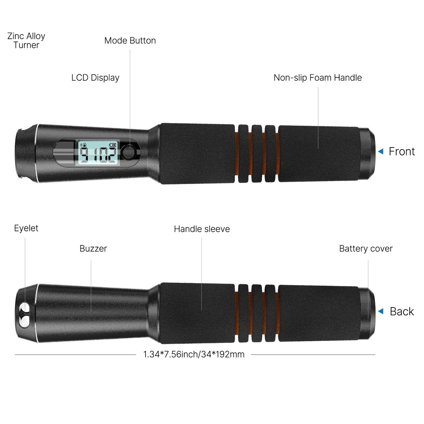 RENPHO Smart Jump Rope, Fitness Skipping Rope with APP Data Analysis and HD LCD Display