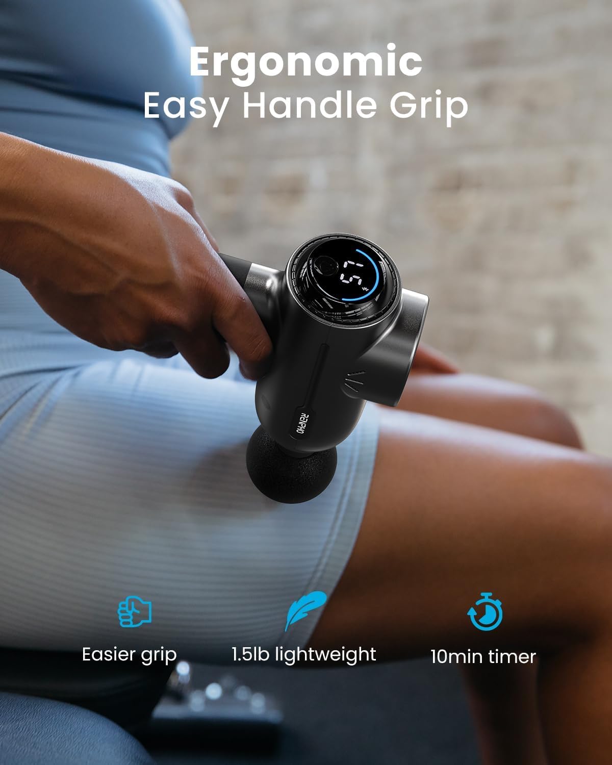 Massage Gun Deep Tissue with Bluetooth, RENPHO Active Massage Gun Percussion Muscle Massage Gun for Athletes, Powerful Portable Electric Handheld Massager Gun, LED Touch Display, Carry Case