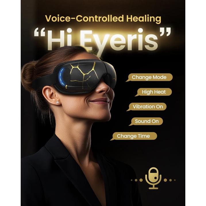 RENPHO Eye Massager with Heat and Cooling Voice Control, Birthday Gifts for Men Women Dad Him Her, Eye Mask for Migraines, Eye Care with Massage, Reduce Dry Eyes Eyeris Kintsugi