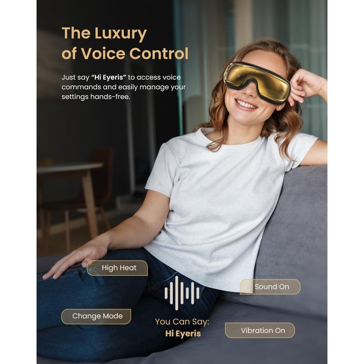 RENPHO Eyeris 3 Eye Massager with Heat and Cooling, FSA Eligible HSA, Fathers Day Gift for Dad Men, Voice Control Eye Mask for Migraines, Eye Care with Massage, Reduce Dry Eyes