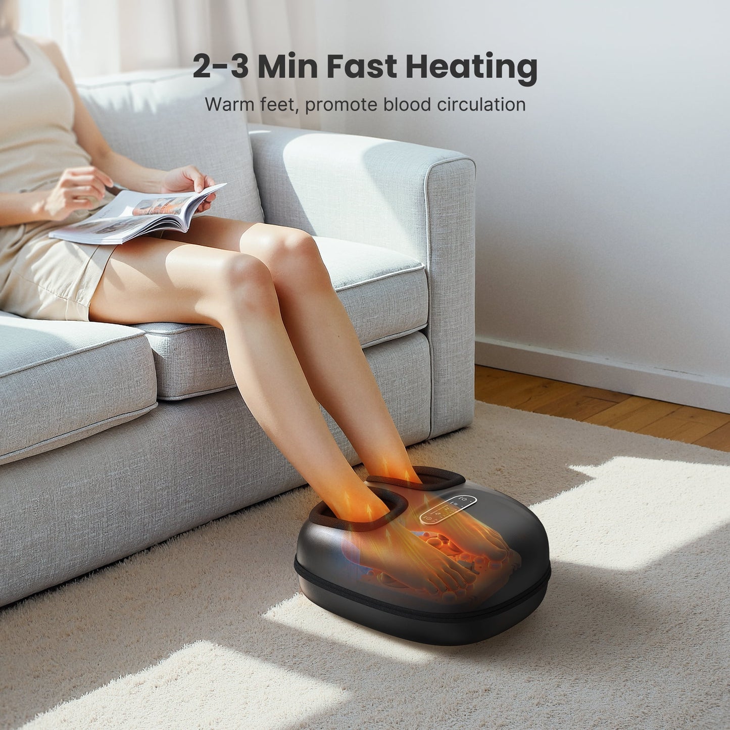 Renpho Shiatsu Foot Massager with Heat for Neuropathy Tired Foot Blood Circulation, FSA HSA Eligible, Birthday Gifts for Mom Dad Women Men, Black