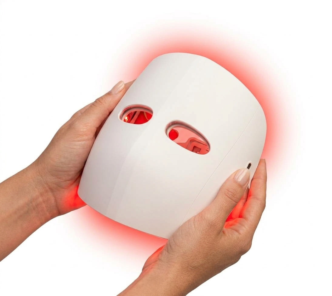 Red Light Therapy Mask for Face, Full Face LED Facial Mask for Acne Treatment, 5 Light Modes Rechargeable Skin Therapy Device