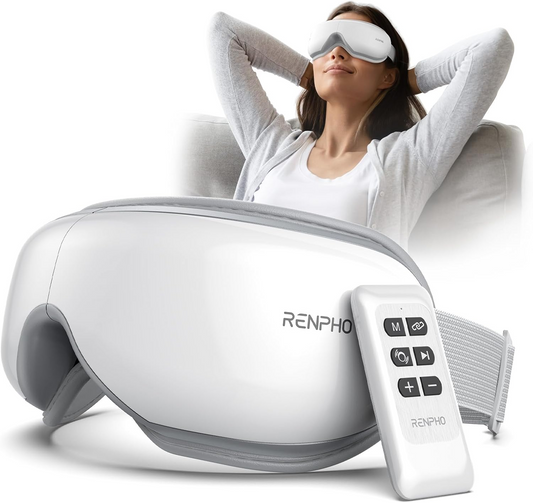 RENPHO Eyeris1 Temple Massager with Heat Bluetooth Music for Eye Relaxing, with Remote Control