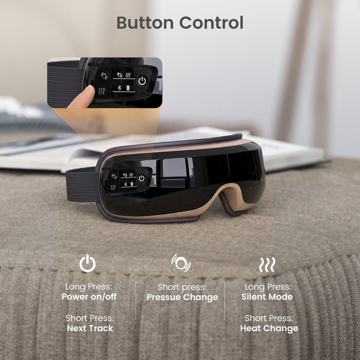 RENPHO Heated Eye Massager with Air Compression, Eye Mask for Relax, Reduce Strain, Gift for Women Men
