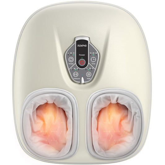 RENPHO Foot Massager with Voice Control [World's First] - 2025 Upgraded Shiatsu Foot Massager Machine with 3 Heating Levels, Electric Feet Massage, Christmas Gifts for Women Men, Fits Up to Size 12