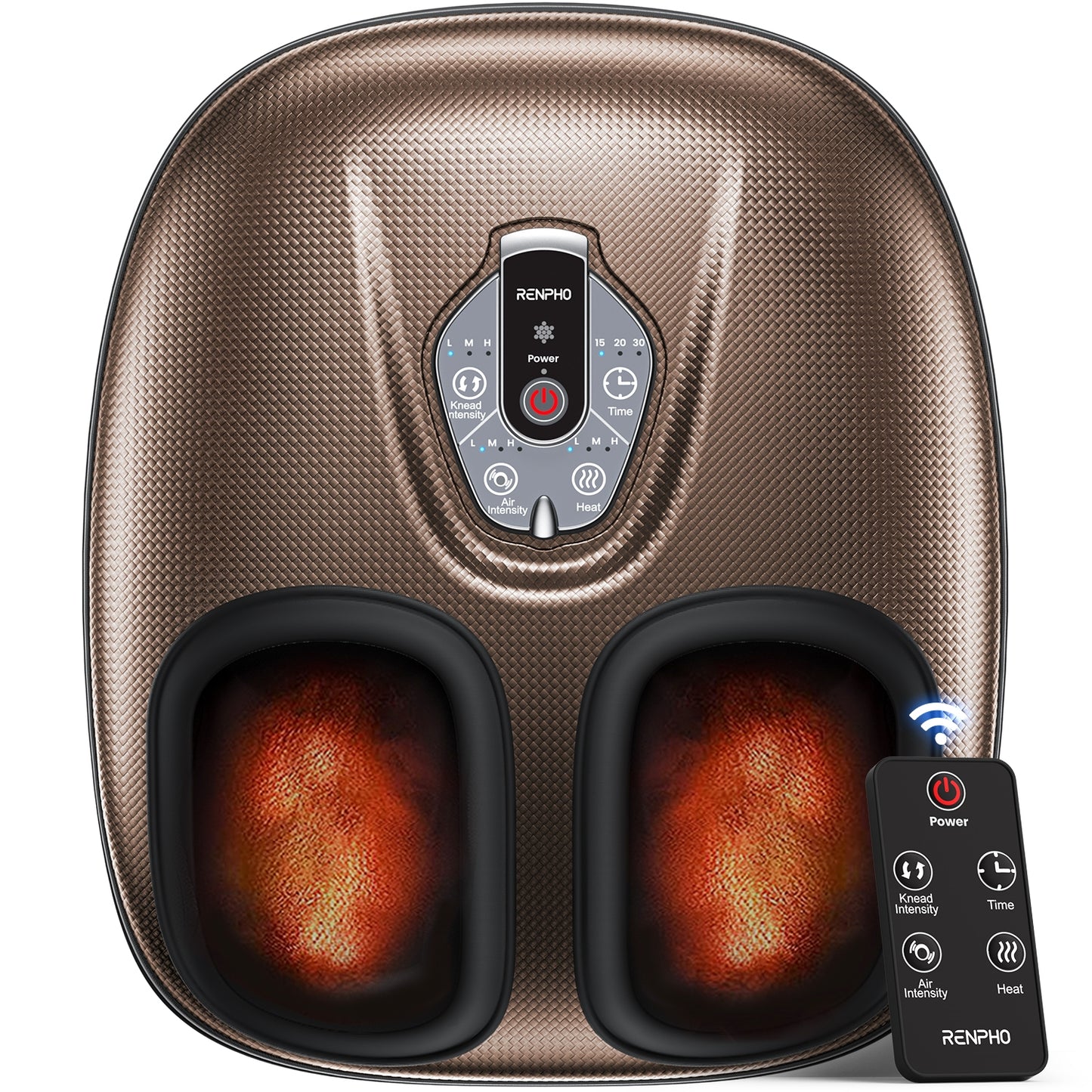 RENPHO Foot Massager Machine with Heat [2026 Upgraded], Shiatsu Foot Massager for Plantar Fasciitis, Valentines Day Gifts for Her Him, FSA Eligible HSA Store Eligible, Brown