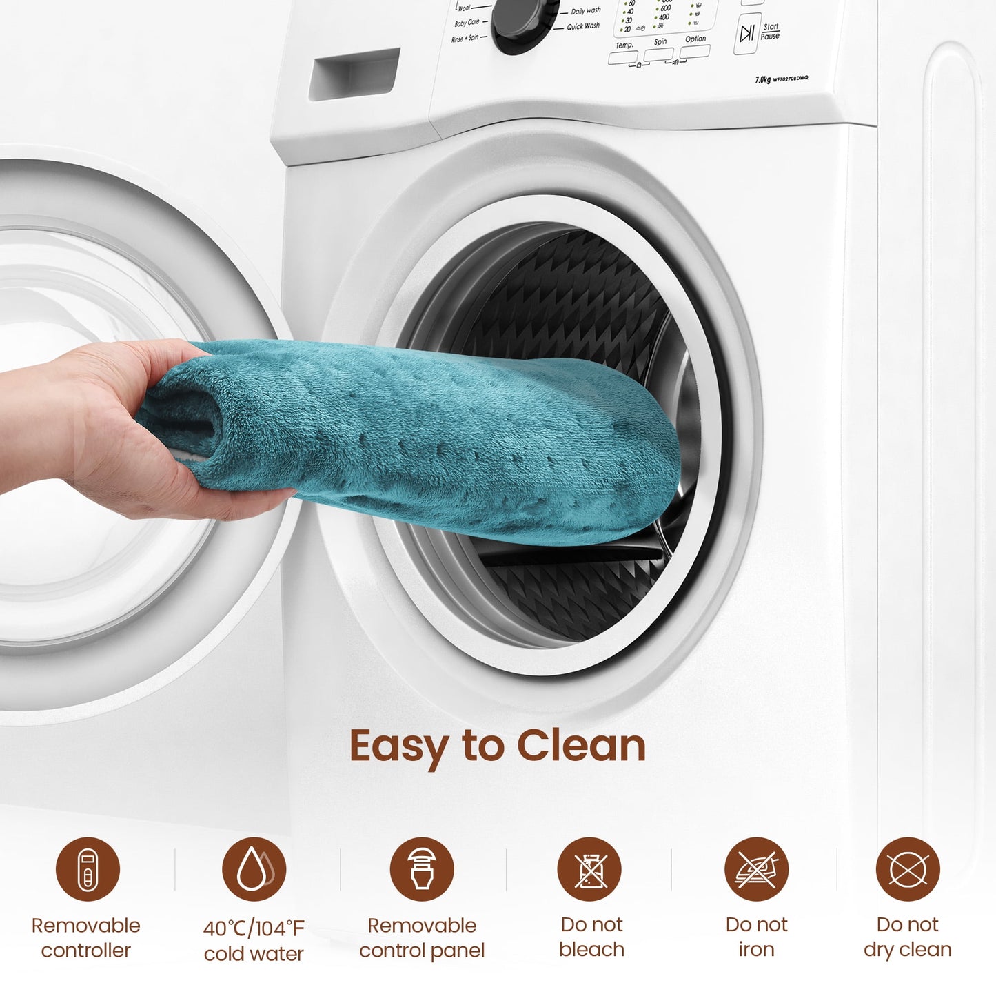 Heating Pad for Back Pain Relief & Period Cramps, FSA HSA Eligible,10 Heat Settings, 12"x24", Birthday Christmas Gifts for Women Men, Blue