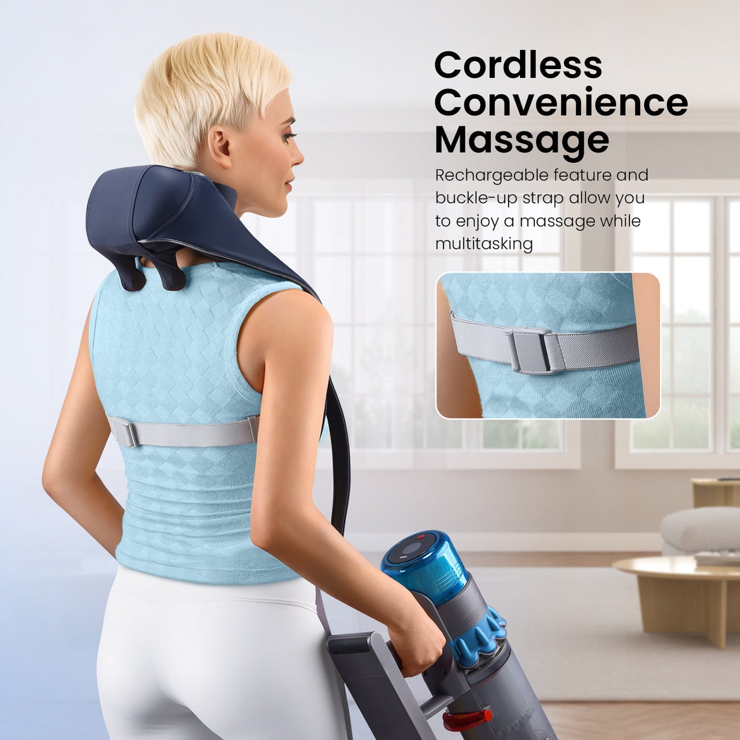 Renpho Neck and Shoulder Massager with Heat, 6D Deep Tissue Kneading Shiatsu Massager Pillow for Pain Relief, Gift for Women Men,Cordless