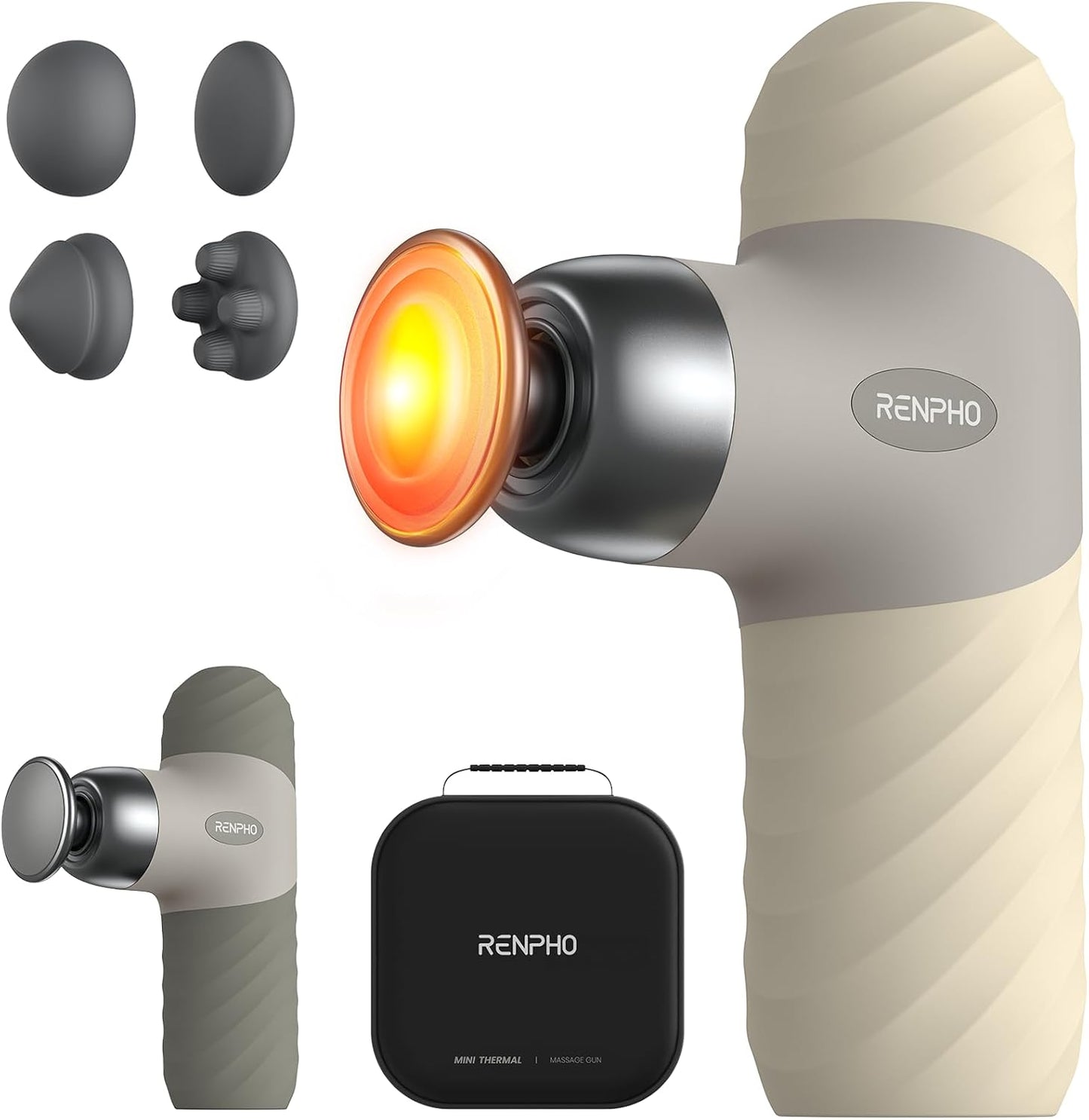 RENPHO Mini Massage Gun with Heat, Handheld Massager Deep Tissue for Pain Relief, FSA HSA Eligible, Valentines Day for Women Men, Portable Travel