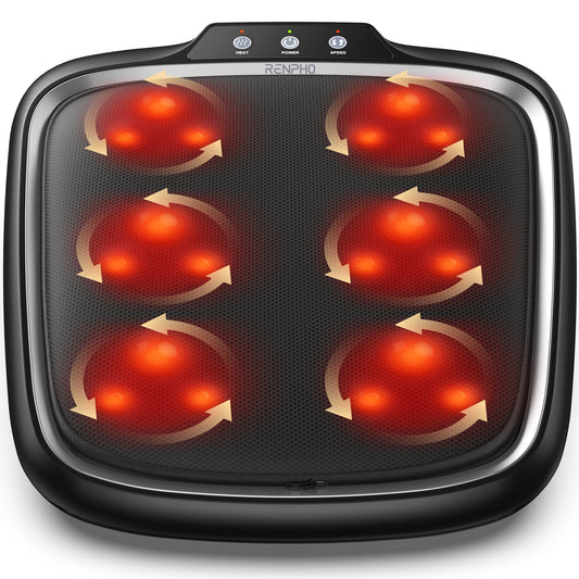 RENPHO Foot Massager with Heat, Shiatsu Heated Electric Foot Massager, Deep Kneading Feet & Back Massager for Muscle Pain Relief, Plantar Fasciitis, Home and Office Use Fit Size Feet up to 14