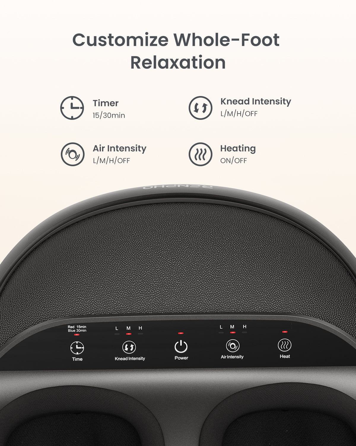 RENPHO Foot Massager Machine [2025 Upgraded], FSA HSA Eligible Shiatsu Foot Massager with Heat, Plantar Fasciitis Massager, True Feet Massage, Birthday Gifts for Women Mom Men Dad, Fits Up to Size 13
