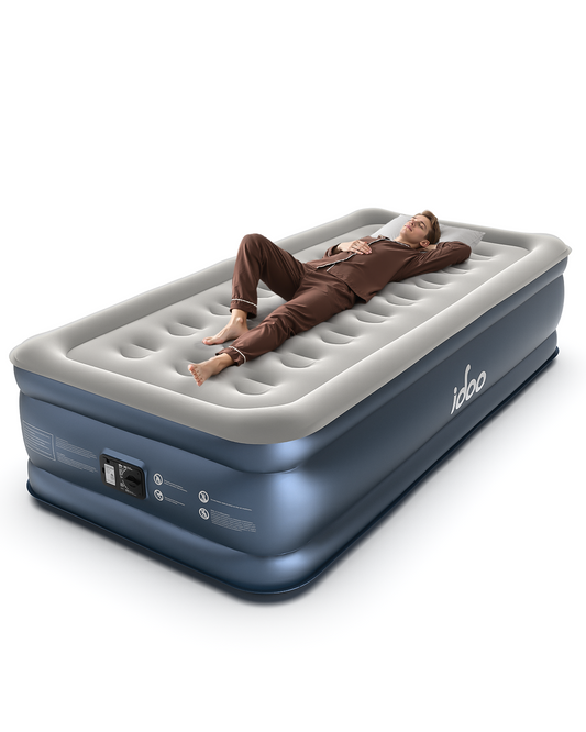iDOO Air Mattress Twin XL with Built in Pump, 18" Extra Long Inflatable Mattress, 2 Mins Self-Inflating/Deflating, Single Upgraded Blow up Mattress for Travel, Guest & Home, Matelas Gonflable Simple