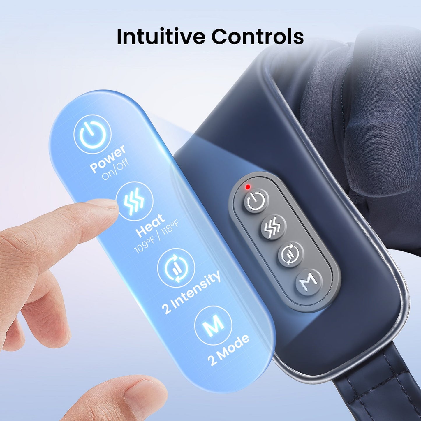 Renpho Neck and Shoulder Massager with Heat, 6D Deep Tissue Kneading Shiatsu Massager Pillow for Pain Relief, Gift for Women Men,Cordless