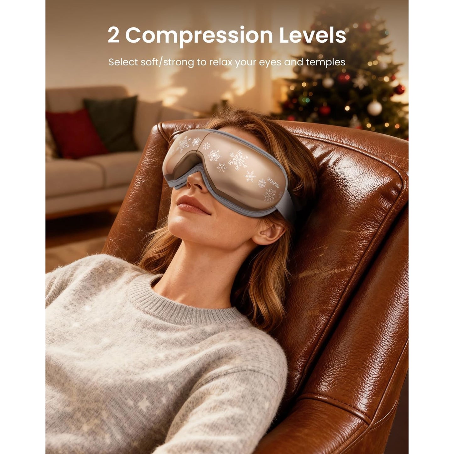 RENPHO Eye Massager with Heat, Fathers Day Gifts for Men Dad Mom Women, FSA HSA Eligible Smart Sleep Mask for Relax, Reduce Eye Strain, Dry Eyes, Migraine Relief, Improve Sleep