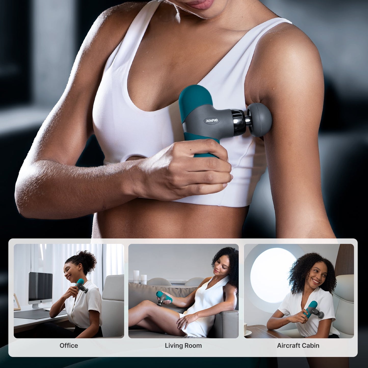 RENPHO Mini Massage Gun with Heat, Handheld Massager Deep Tissue for Pain Relief, FSA HSA Eligible, Portable Travel Size, Gift for Men Women