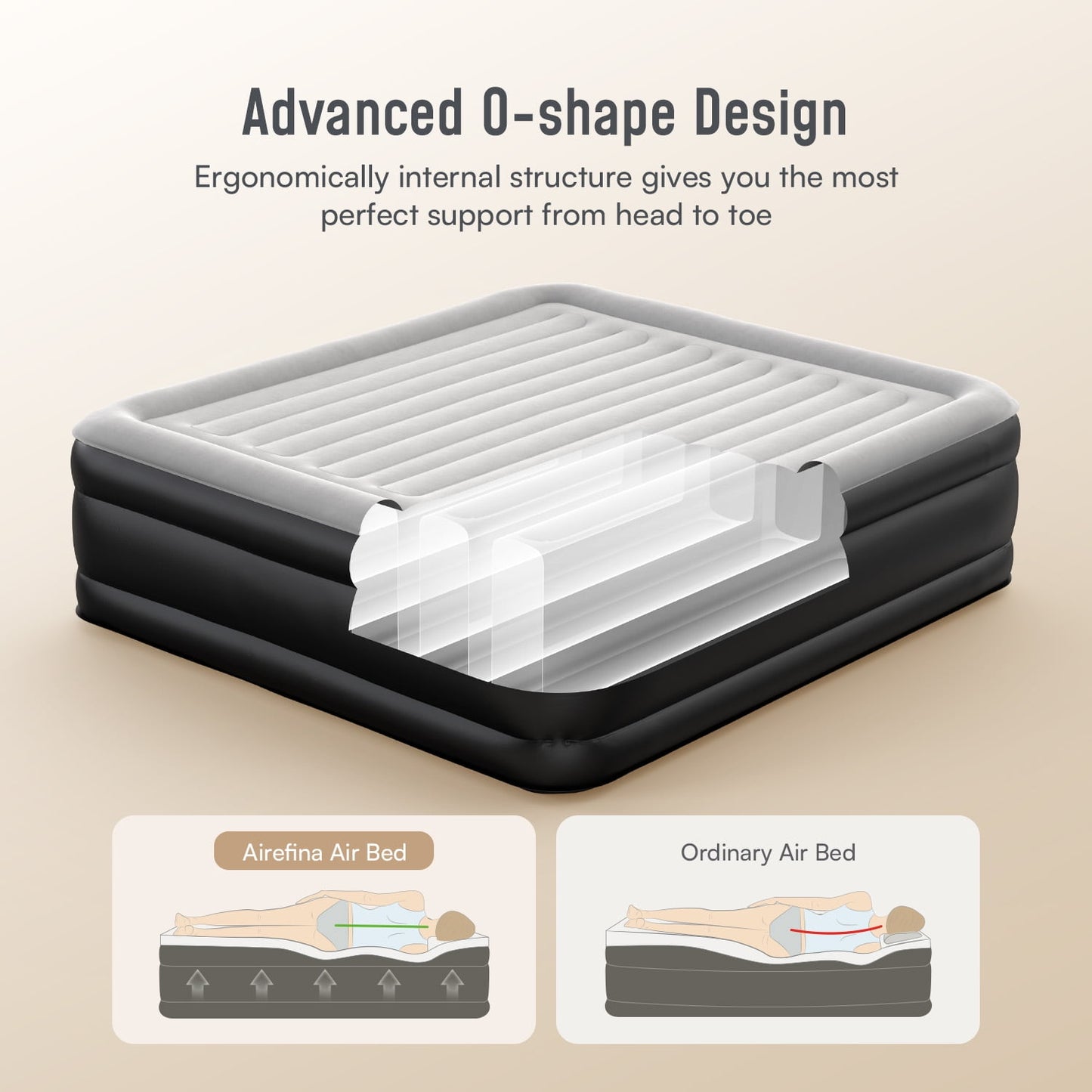 Airefina 20" King Size Air Mattress with Built-in Pump, Quick Self-Inflation/Deflation in 3 Mins, 700lb MAX