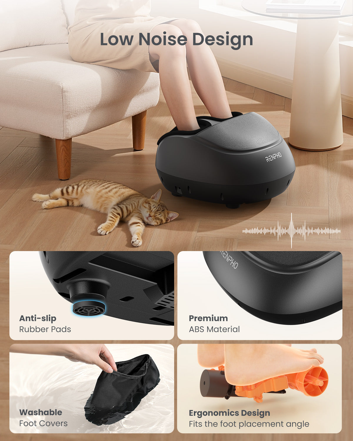 RENPHO Foot Massager Machine [2025 Upgraded], FSA HSA Eligible Shiatsu Foot Massager with Heat, Plantar Fasciitis Massager, True Feet Massage, Birthday Gifts for Women Mom Men Dad, Fits Up to Size 13