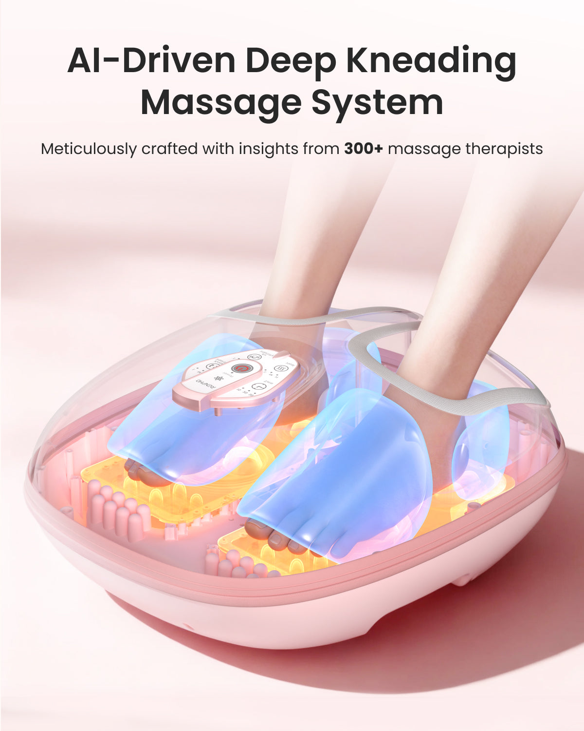 RENPHO Foot Massager Machine with Heat [2026 Upgraded], Shiatsu Foot Massager for Plantar Fasciitis, Valentines Day Gifts for Her Him, FSA Eligible HSA Store Eligible, Pink