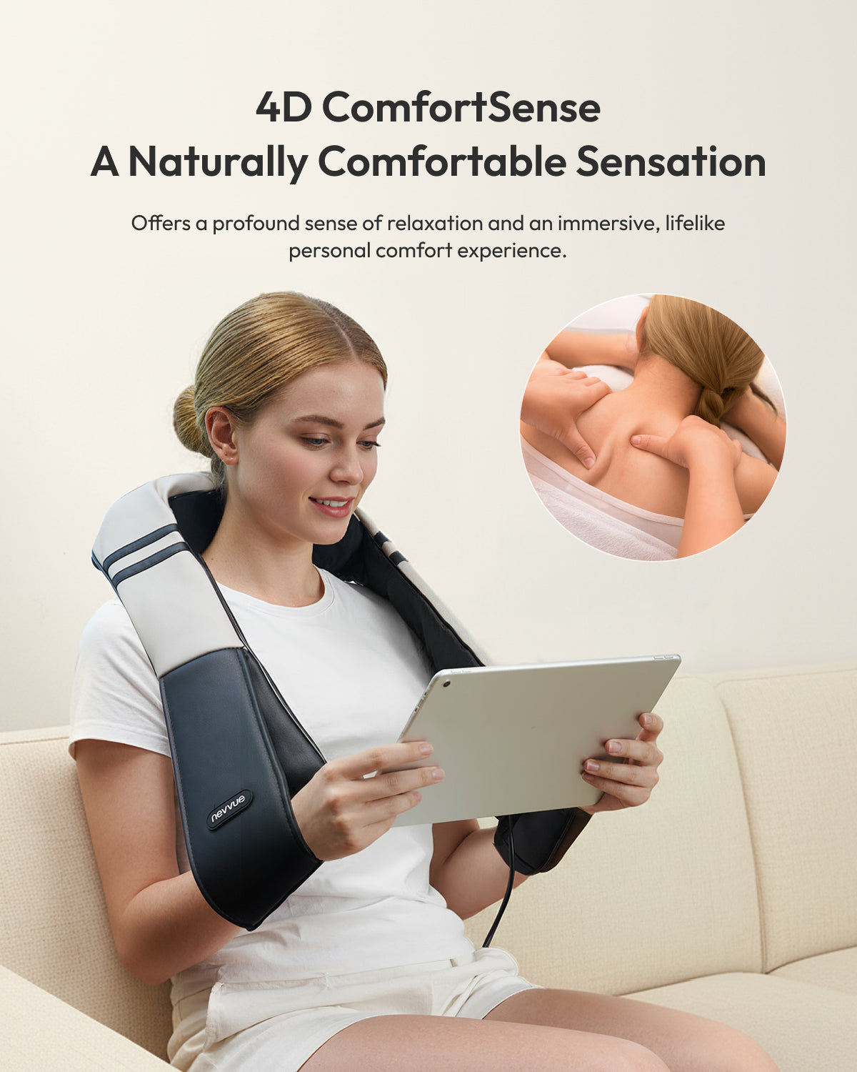 Neck Back Massager with Heat, Gift for Women/Men/Mom/Dad, 8 Node Electric Massager with Kneading for Neck, Shoulder, Back, Legs, Use at Home, Office, Car