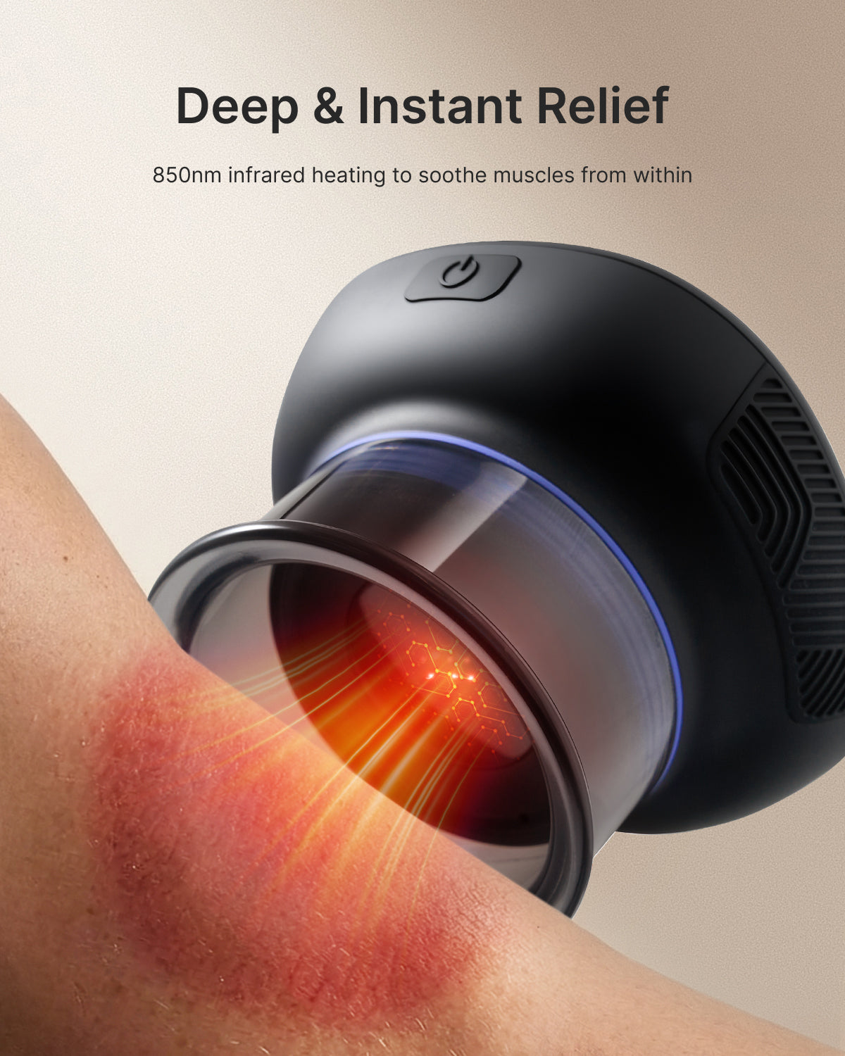 RENPHO Emberace Cup Smart Cupping Massager with 3 Suction Levels up to -55KPa and 850nm Infrared Heating, Rechargeable Massage Device with 70 min Runtime, Multi-Device Sync, 3 Heads & Storage Pouch