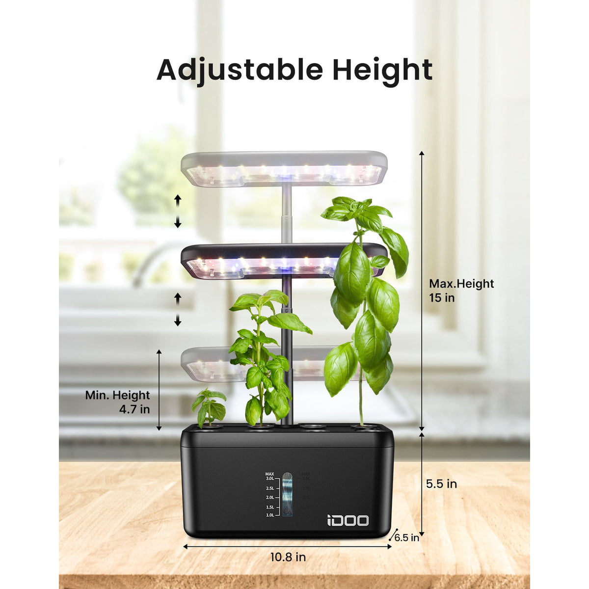 iDOO 8 Pods Hydroponic Growing System, Indoor Herb Garden Kit with Automatic Timer LED Grow Light