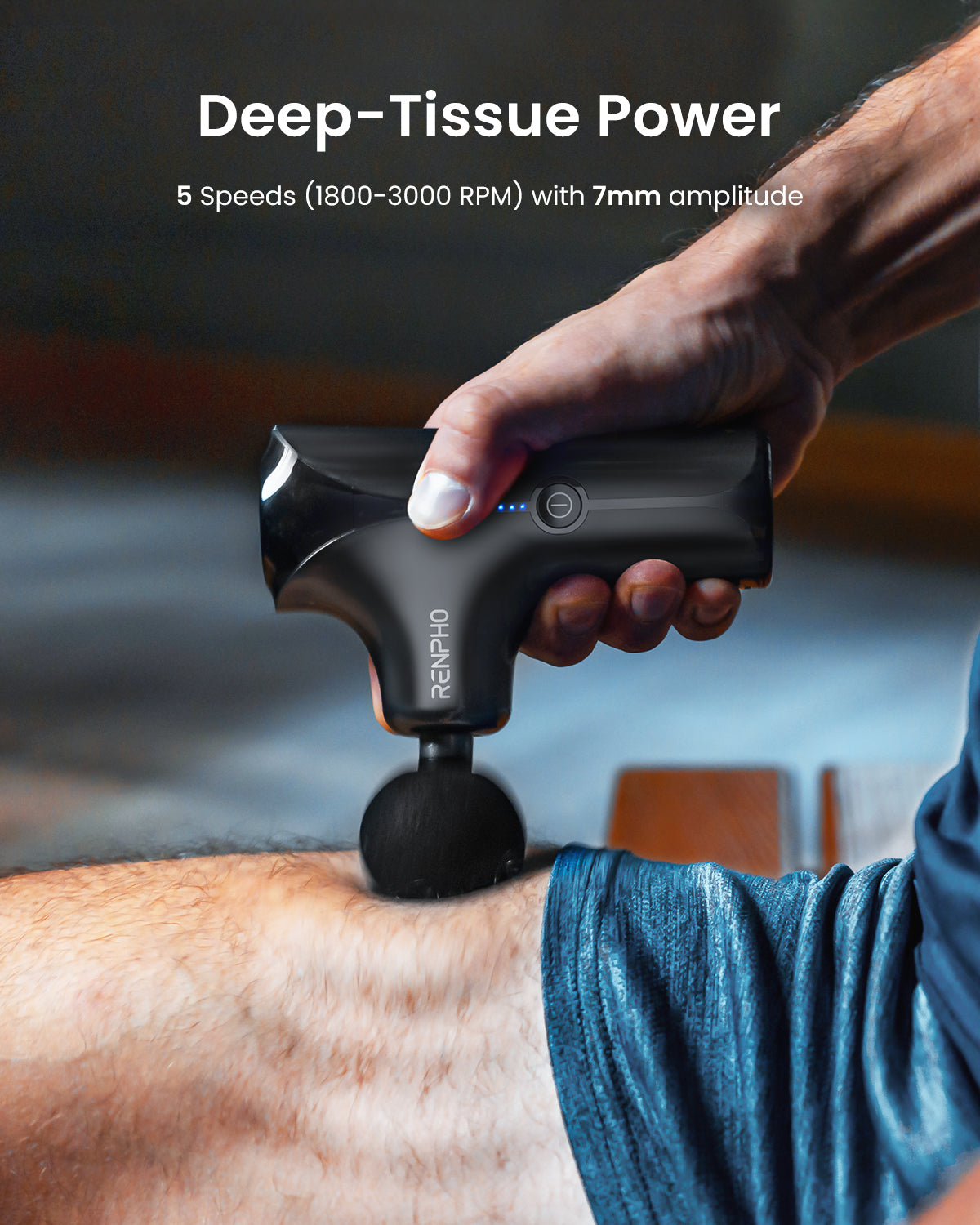 RENPHO Mini Thermacool Massage Gun with Heat and Cold, Portable Deep Tissue Heated Relief, 5 Speed Settings, Fast Charging, Travel Massage Gun with Carry Case, Quiet Back Massager