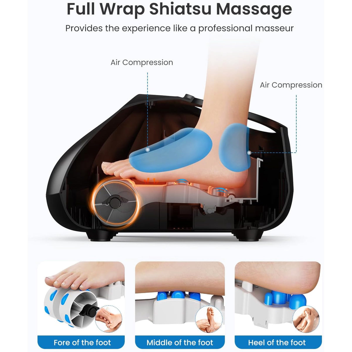 RENPHO Electric Shiatsu Foot Massager with Remote, Foot Massager Machine with Heat
