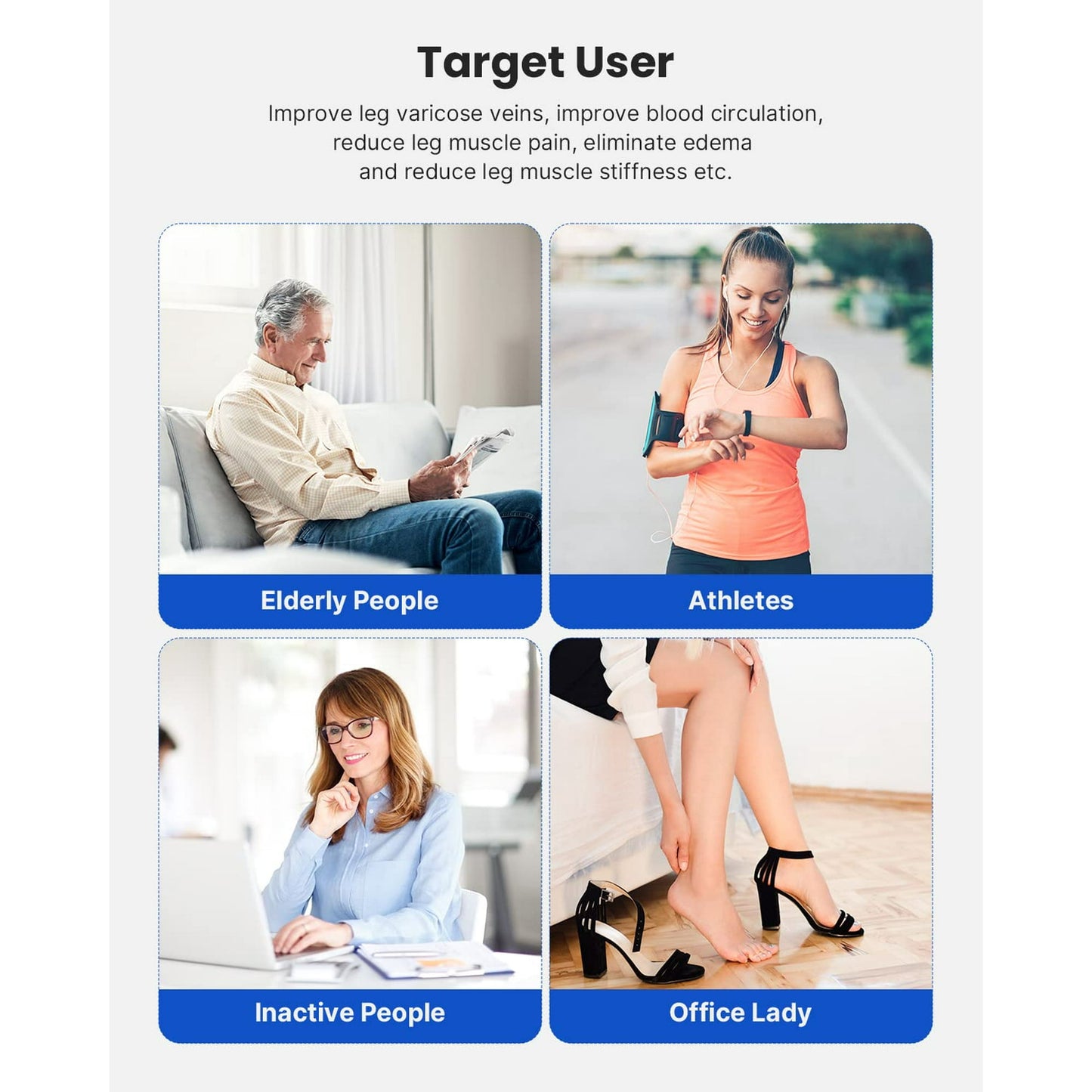 RENPHO Leg Massager for Circulation and Relaxation, Foot and Calf Massager Machine with 5 Modes 4 Intensities, Gift for Women Men Dad Mom, Over Wide Size Leg Wraps Home Use