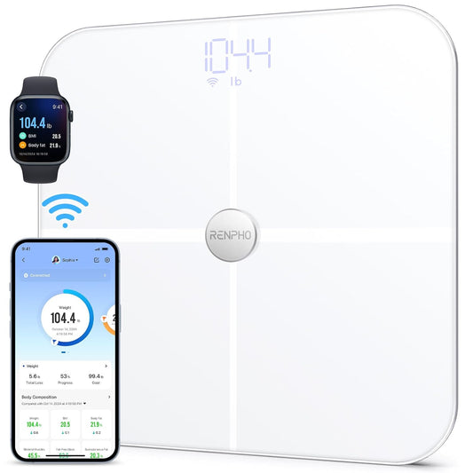 RENPHO Körperfettwaage WLAN Fitness Tracking Waage mit Körperfett und Muskelmasse, Personenwaage mit Körperfettanalyse & Überwacht 13 Körperwerte für Ihre Gesundheit