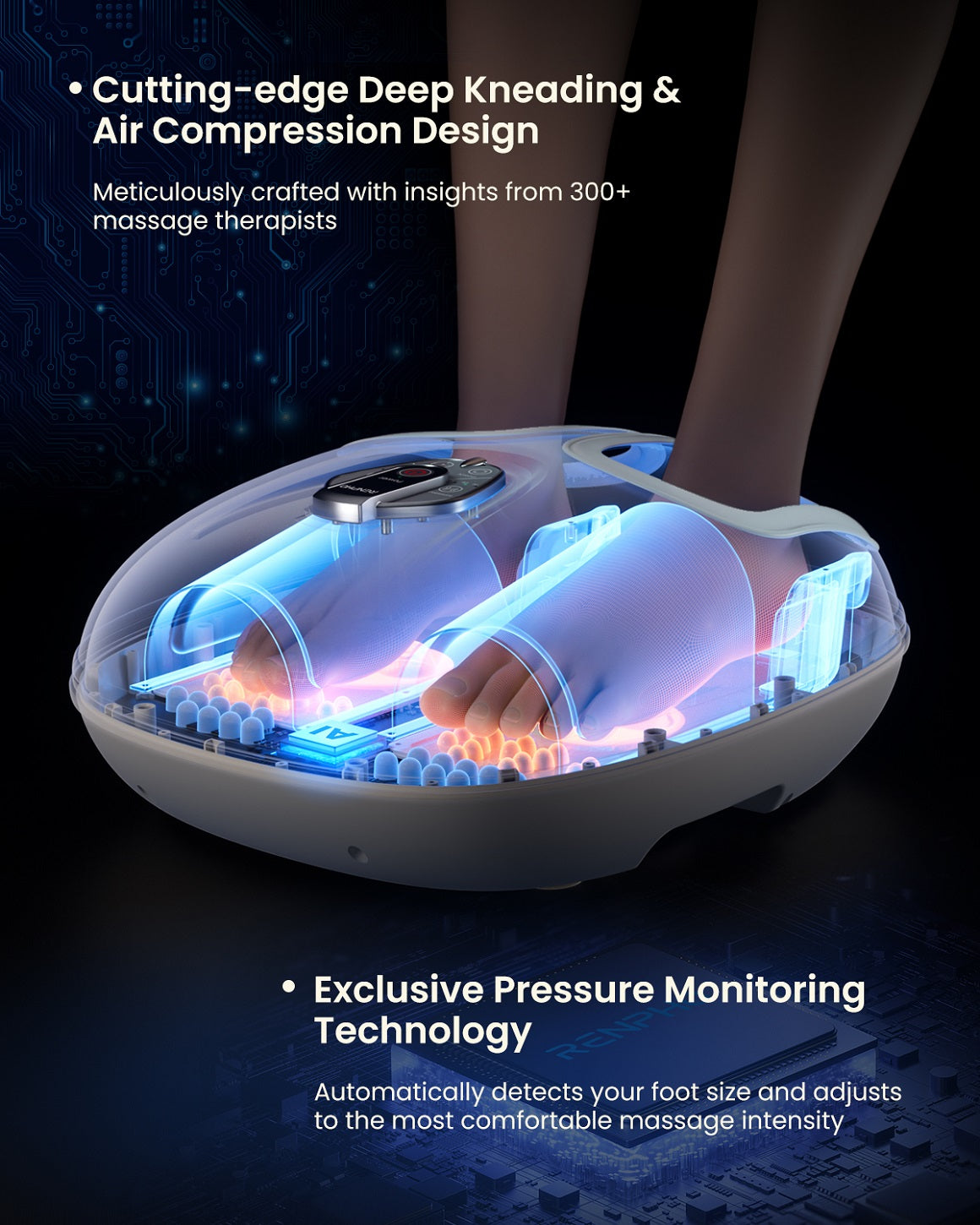 RENPHO Foot Massager Machine with Heat [2026 Upgraded], Shiatsu Foot Massager for Plantar Fasciitis, Valentines Day Gifts for Her Him, Exclusive Voice Control, Beige