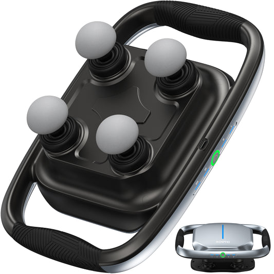 RENPHO QUAD 4-Head Massage Gun, Deep Tissue Muscle Massager with Replaceable Heads and Plate, Handheld Percussion Massage Tool for Back, Neck, Leg, Gifts for Women Men