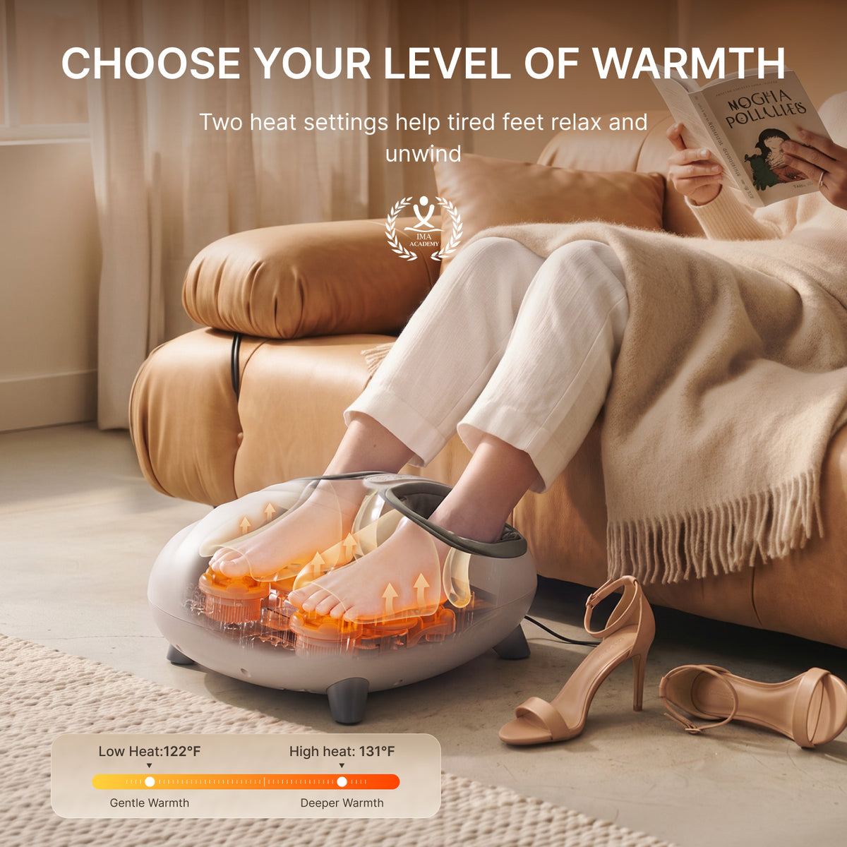 RENPHO Heated Foot Massager Machine with Shiatsu, Kneading & Compression for Plantar Fasciitis, Fsa Hsa Eligible, Remote control, Gift for Women