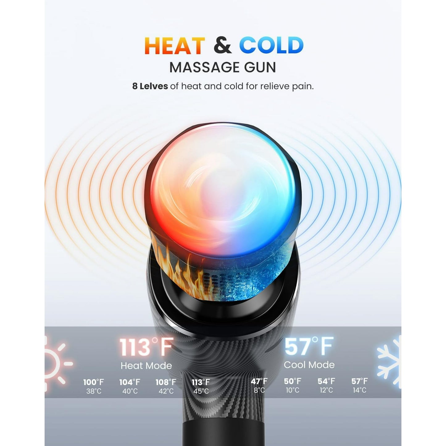 FITINDEX Massage Guns with Heat and Cold, Deep Tissue Back Massager Gun for Muscle, FSA HSA Eligible, Body Neck Massagers for Pain Relief, Christmas Gift for Men Portable