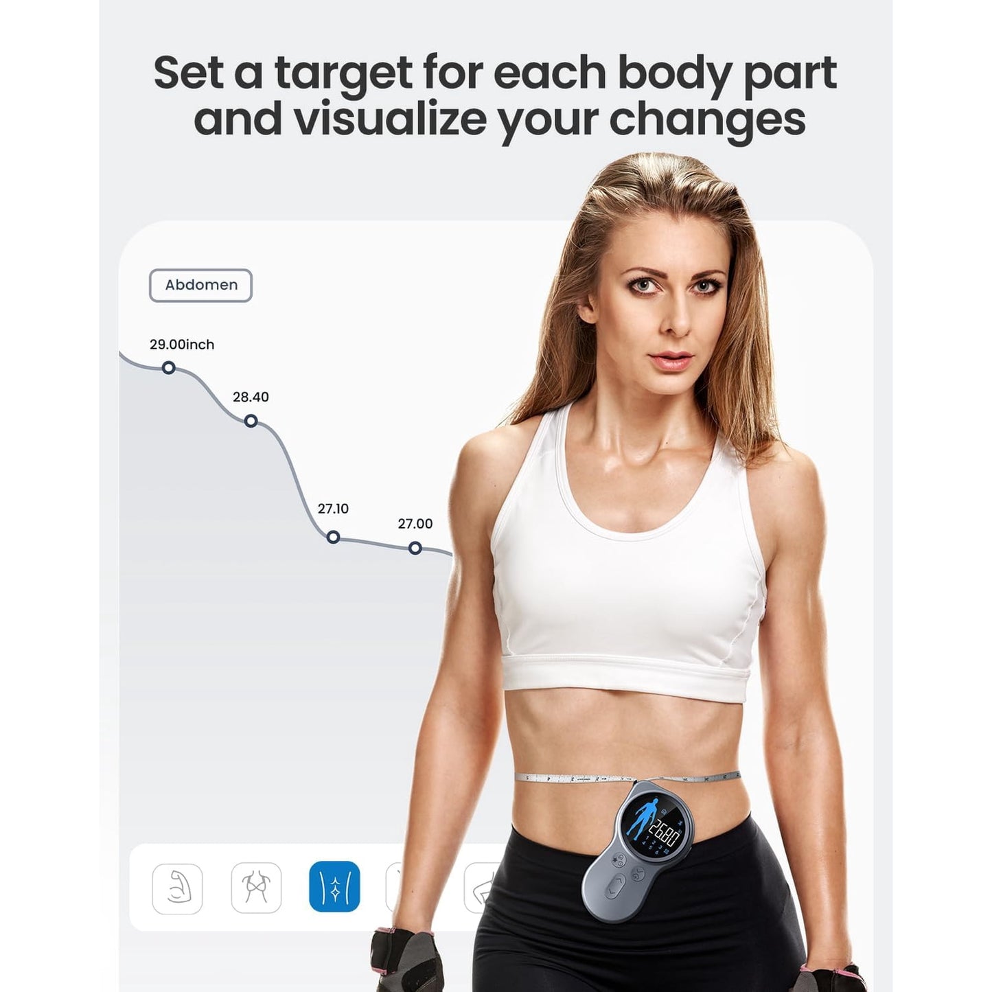 RENPHO Upgraded Smart Body Measure Tape for Weight Loss, Muscle Gain, Fitness Bodybuilding