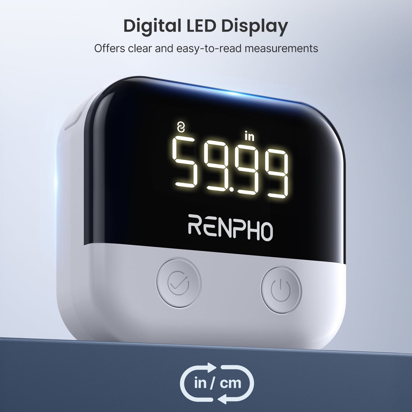 RENPHO Smart Tape Measure for Weight Loss, Bluetooth Fitness Equipment with App, Retractable