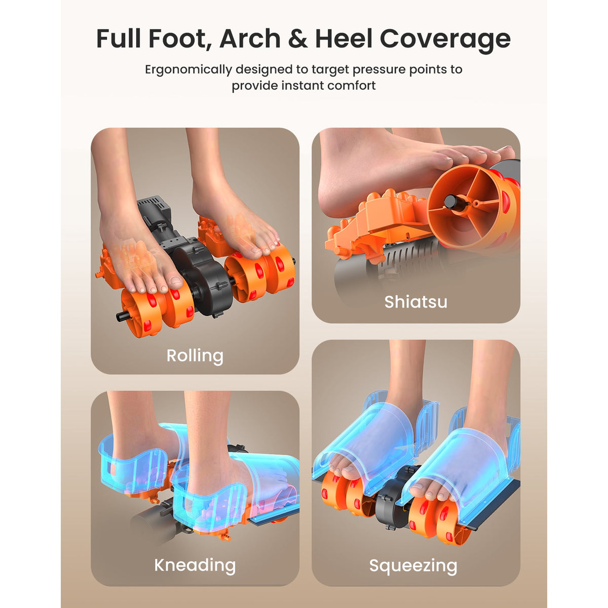 RENPHO Foot Massager Machine with Heat, Shiatsu Deep Kneading for Neuropathy Pain, Mothers Day Birthday Gifts for Mom Dad Men, Fit’s feet up to Men Size 13